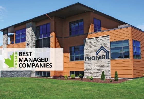 ProFab Group headquarters building, with the words Best Managed Companies.