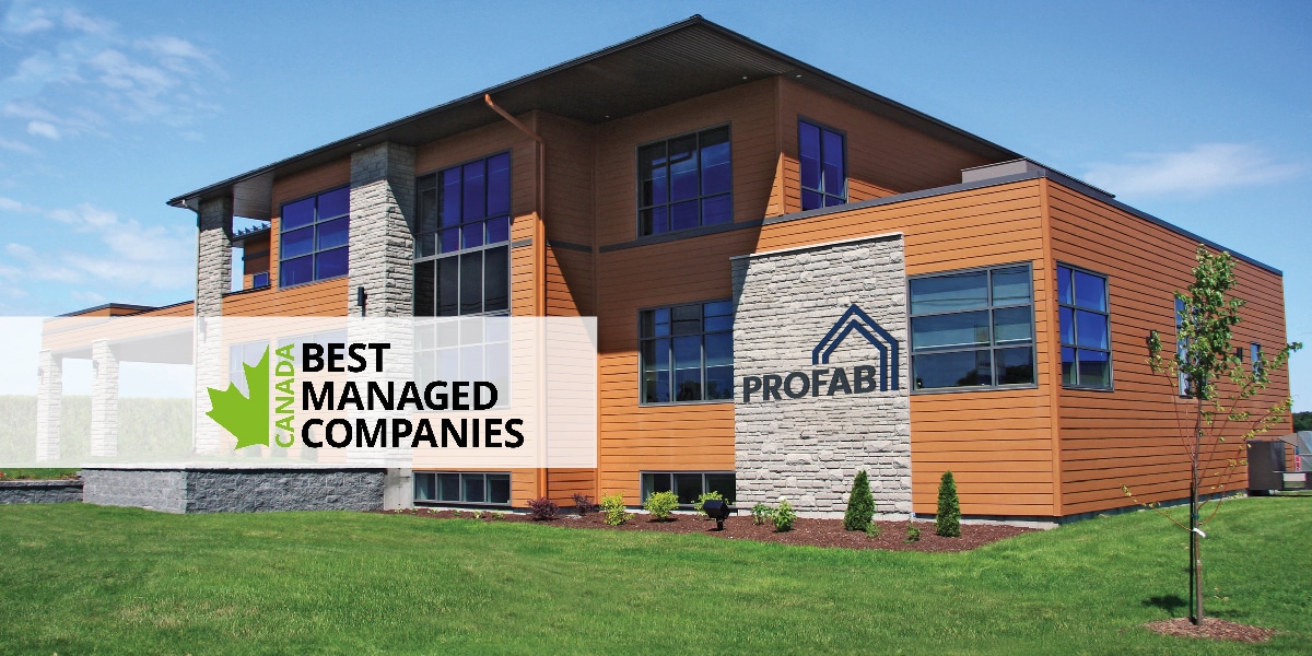 ProFab Group headquarters building, with the words Best Managed Companies.