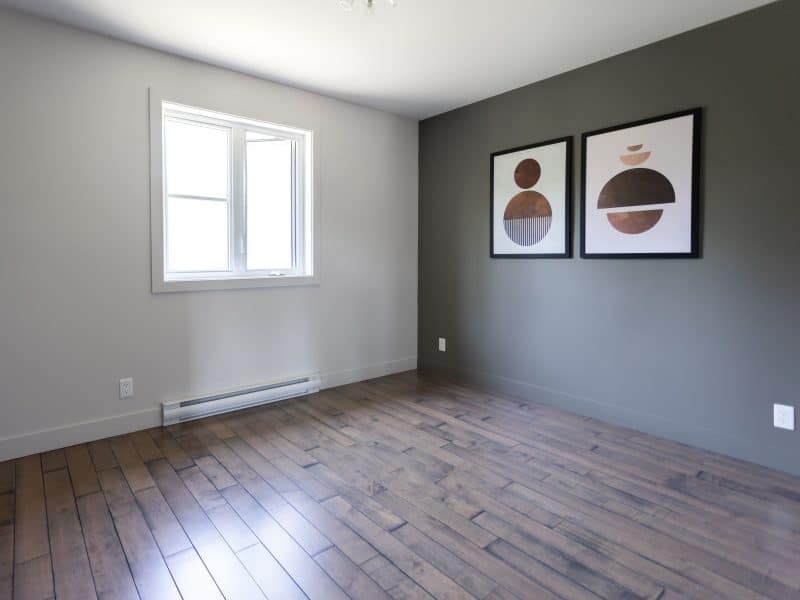 Designed by the St-Lin-Laurentides sales office, this contemporary two-story model is named Mundo. View from the bedroom.